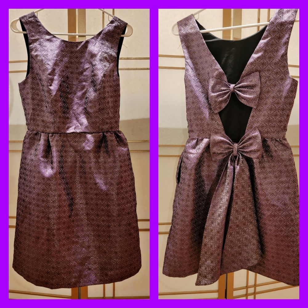 Purple with gold accent cocktail dress